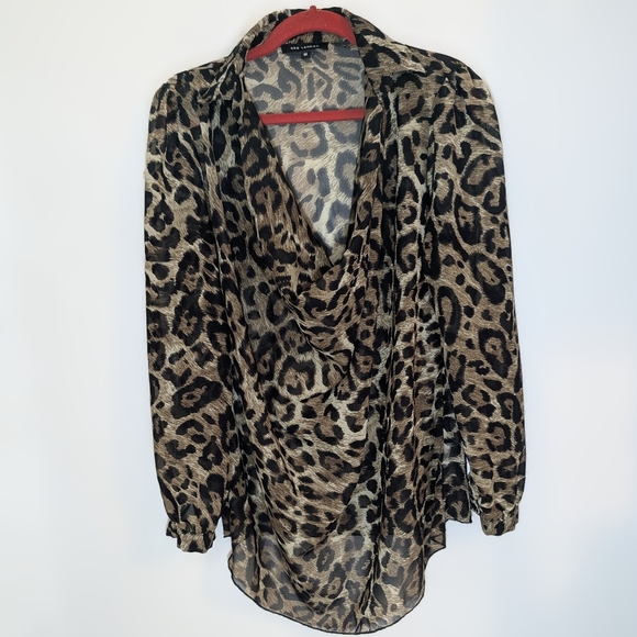 Leopard Print Sheer Blouse - Picture 5 of 12